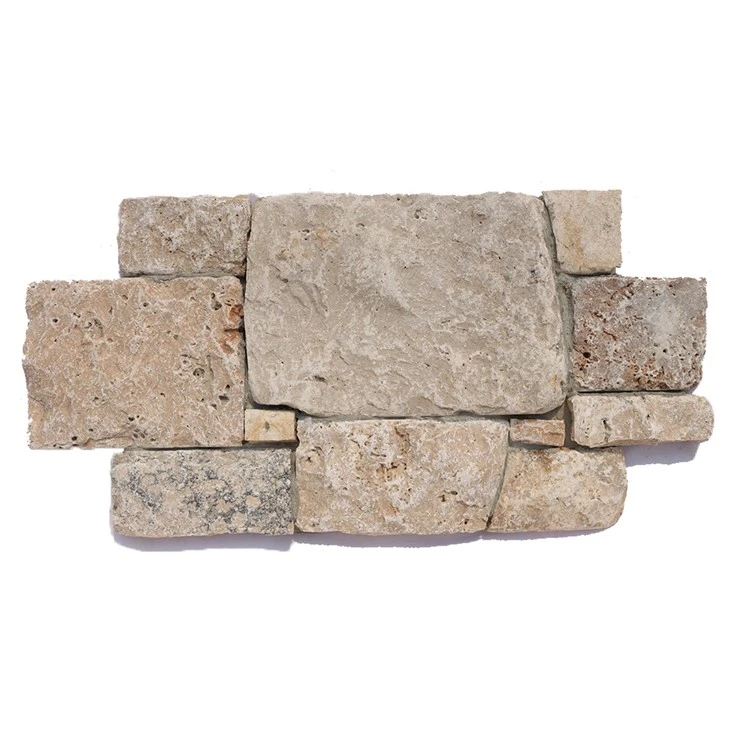Panel Cerrig Croes Siâp Cladin Wal Trafertin Lliw Beige JRD-068